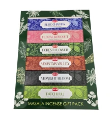 Masala Gift Pack 15 Gms-Heaven Sense Подарочный набор благовоний HEM Масала 6 ароматов + подставка купить в интернет магазине подарков ПраздникШоп