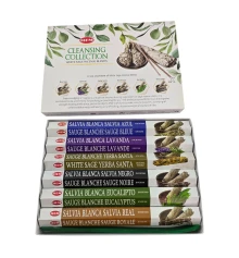 White Sage Cleansing Collection Hexa Gift Pack набор благовоний 6×10 палочек с подставкой купить в интернет магазине подарков ПраздникШоп