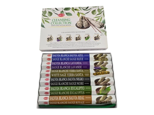 White Sage Cleansing Collection Hexa Gift Pack набор благовоний 6×10 палочек с подставкой купить в интернет магазине подарков ПраздникШоп