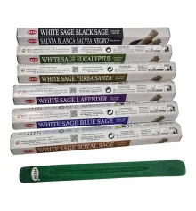 White Sage Cleansing Collection Hexa Gift Pack набор благовоний 6×10 палочек с подставкой купить в интернет магазине подарков ПраздникШоп