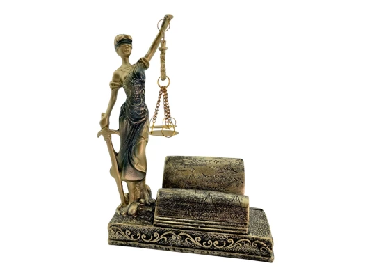 Фемида с весами подставка под визитки (18×13×7 см) купить в интернет магазине подарков ПраздникШоп