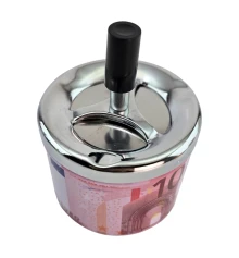 Пепельница с крышкой металлическая «10 Евро» (d-9.5 см h-12 см) купить в интернет магазине подарков ПраздникШоп