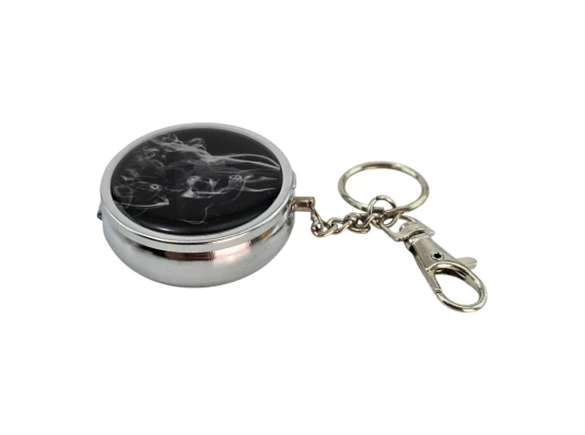 Пепельница-брелок карманная с рисунком металл «Дым» (d-5 h-1.7 см) купить в интернет магазине подарков ПраздникШоп