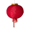 Фонарик китайский шелковый с символом удачи, красный (d-35 см)