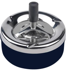 Пепельница с крышкой «Юла» темно синяя (d-8 см h-9 см) купить в интернет магазине подарков ПраздникШоп