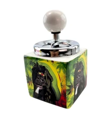 Пепельница с крышкой керамическая «Rasta» (15×8.5×8.5 см) купить в интернет магазине подарков ПраздникШоп