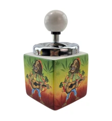 Пепельница с крышкой керамическая «Rasta-Reggae» (15×8.5×8.5 см) купить в интернет магазине подарков ПраздникШоп
