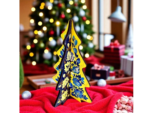 Новогодняя елка «Украинская елочка» (22×15×0.4 см) Деревяная елочка купить в интернет магазине подарков ПраздникШоп