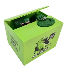 Интерактивная копилка «Динозавр» на батарейках (12×10×9 см) купить в интернет магазине подарков ПраздникШоп