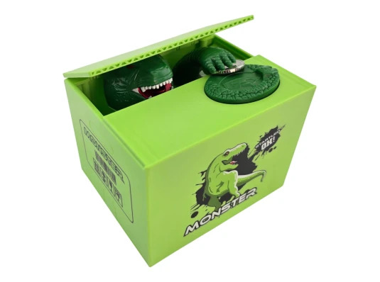 Интерактивная копилка «Динозавр» на батарейках (12×10×9 см) купить в интернет магазине подарков ПраздникШоп