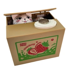 Интерактивная копилка «Котёнок» на батарейках (12×10×9 см) купить в интернет магазине подарков ПраздникШоп