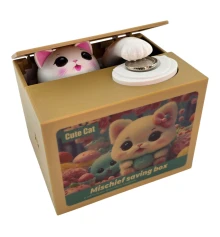 Интерактивная копилка «Котёнок» на батарейках (12×10×9 см) купить в интернет магазине подарков ПраздникШоп