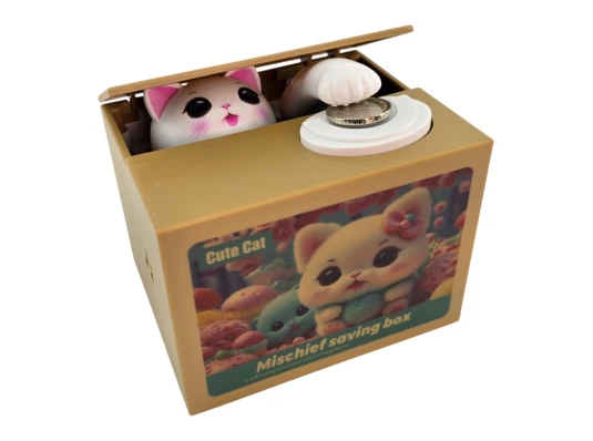 Интерактивная копилка «Котёнок» на батарейках (12×10×9 см) купить в интернет магазине подарков ПраздникШоп