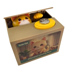 Интерактивная копилка «Котёнок» на батарейках (12×10×9 см) купить в интернет магазине подарков ПраздникШоп
