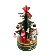 Елка настольная деревянная с подвесными игрушками (11×21×10.5 см) купить в интернет магазине подарков ПраздникШоп