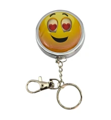 Пепельница-брелок карманная с рисунком металл «Cмайл с сердечками» (d-5 h-1.7 см) купить в интернет магазине подарков ПраздникШоп