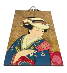 Картина «Гейша с веером» (30×20×0.9 см) купить в интернет магазине подарков ПраздникШоп