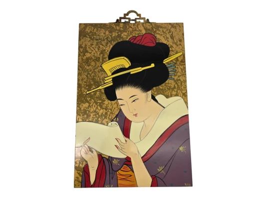Картина «Гейша со свитком» (30×20×0.9 см) купить в интернет магазине подарков ПраздникШоп