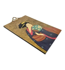 Картина «Гейша с круглым веером» (30×20×0.9 см) купить в интернет магазине подарков ПраздникШоп