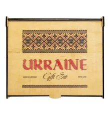 Набор подарочный в коробке "Ukraine Вышиванка" (Фляга 9 OZ + 4 рюмки сталь) купить в интернет магазине подарков ПраздникШоп