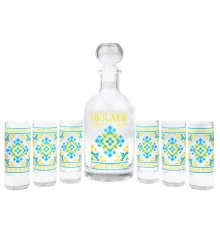 Набір подарунковий "UKRAINE SWEET HOME" (Графін циліндр 500 мл чарка 60 мл 6 шт) купить в интернет магазине подарков ПраздникШоп