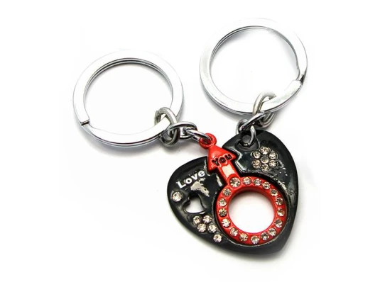 Брелоки для влюбленных (Q) «Сердца» (469) черно-красный купить в интернет магазине подарков ПраздникШоп