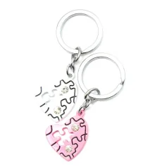 Брелоки для влюбленных (Q) «Сердца» (72) белый-розовый купить в интернет магазине подарков ПраздникШоп