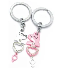 Брелоки для влюбленных (Q) «Сердечки» белый-черный купить в интернет магазине подарков ПраздникШоп