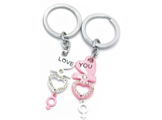 Брелоки для влюбленных (Q) «Сердечки» белый-черный купить в интернет магазине подарков ПраздникШоп