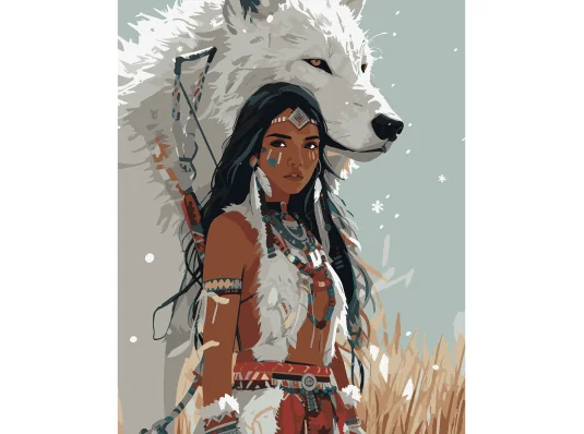 Картина по номерам SANTI Индианка 40х50 см купить в интернет магазине подарков ПраздникШоп