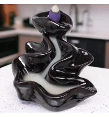 Подставка под благовония Back Flow темно-коричневая «Водопад» (10×10×9.4 см) купить в интернет магазине подарков ПраздникШоп