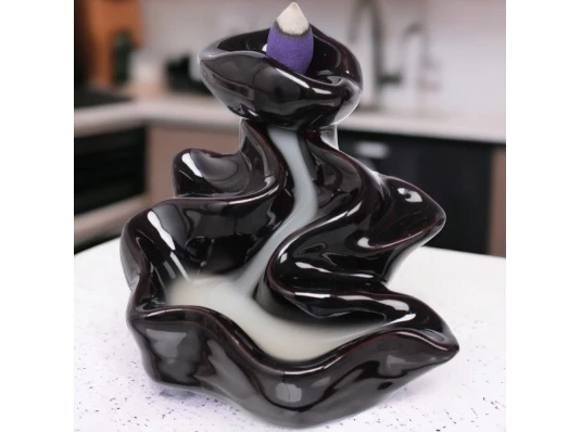 Подставка под благовония Back Flow темно-коричневая «Водопад» (10×10×9.4 см) купить в интернет магазине подарков ПраздникШоп